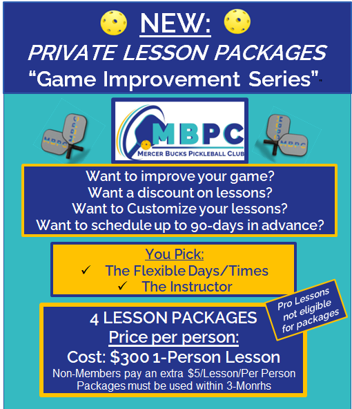 Lessons Mercer Bucks Pickleball Club